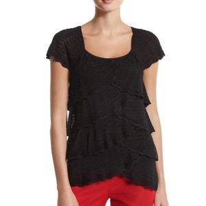 White House Black Market Tiered Pointelle Top XS